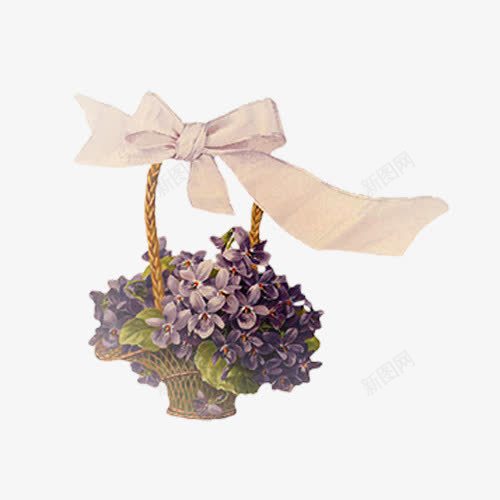 粉色蝴蝶结花篮png免抠素材_新图网 https://ixintu.com 古典 彩带 彩结 手绘 粉色 花带 花结 蝴蝶结 装饰