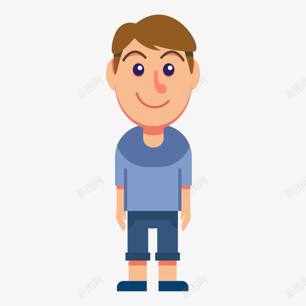 微笑的卡通男学生图png免抠素材_新图网 https://ixintu.com 人物 卡通 学生 微笑的 手绘图 男孩 表情