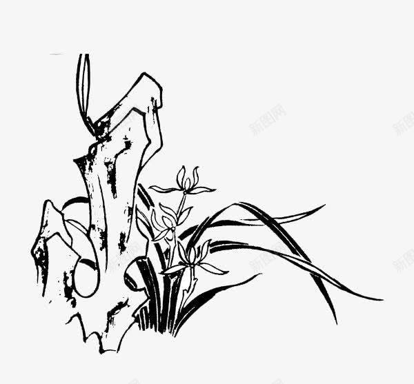 黑白中国画png免抠素材_新图网 https://ixintu.com 中国画 中国风 毛笔画 黑白画