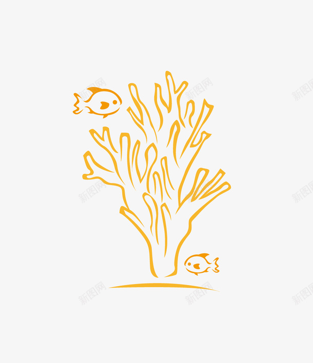 卡通水草和鱼矢量图ai免抠素材_新图网 https://ixintu.com 卡通 水草 鱼 矢量图