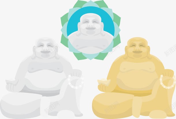 佛像矢量图ai免抠素材_新图网 https://ixintu.com 大肚佛 弥勒佛 弥勒佛雕像 矢量图 石佛