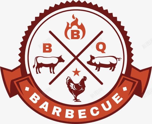 BBQ标签png免抠素材_新图网 https://ixintu.com BBQ 圆形 标签 烤肉 烧烤 矢量图案 餐饮