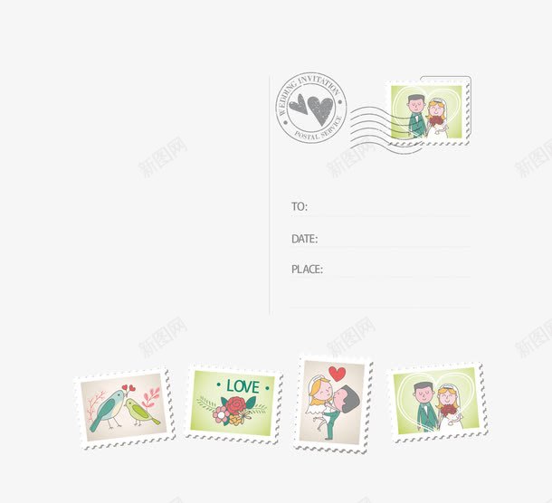 明信片矢量图eps_新图网 https://ixintu.com 鏄庝俊鐗 鐭噺鏄庝俊鐗 鐭噺閭 閭 矢量图