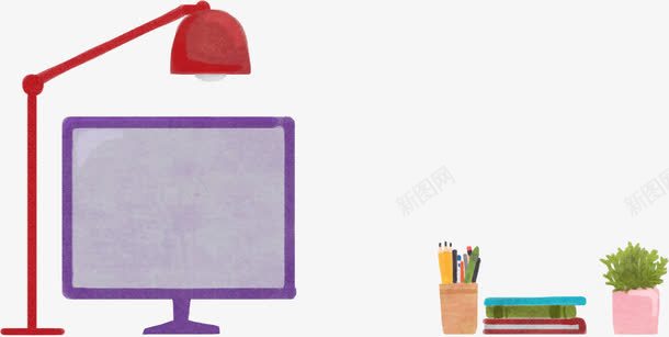 手绘简约办公用品png免抠素材_新图网 https://ixintu.com 办公 用品 简约
