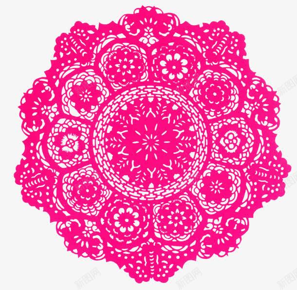 红色窗花png免抠素材_新图网 https://ixintu.com 传统 剪纸 春节 窗花 红色 雪花状