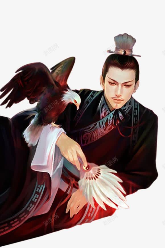 飞鹰和男人古风手绘png免抠素材_新图网 https://ixintu.com 古风 手绘 男人 飞鹰