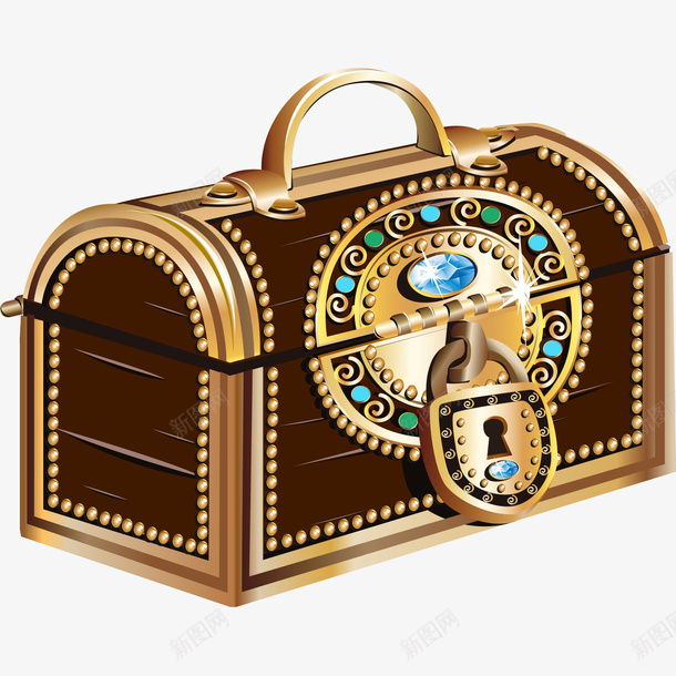 卡通宝箱png免抠素材_新图网 https://ixintu.com png素材 宝箱 箱子 金色