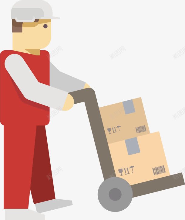 搬运工png免抠素材_新图网 https://ixintu.com png 推车 搬运工 货物