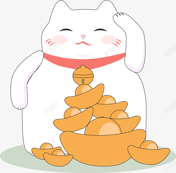 卡通手绘招财猫动物矢量图ai免抠素材_新图网 https://ixintu.com 动物 卡通 手绘 手绘招财猫 招财猫 招财猫动物 矢量图