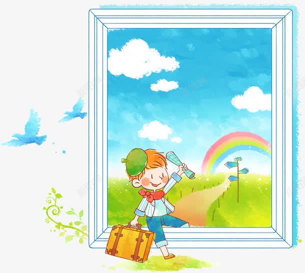 创意合成水彩油画卡通小男孩png免抠素材_新图网 https://ixintu.com 创意 卡通 合成 水彩 油画 男孩