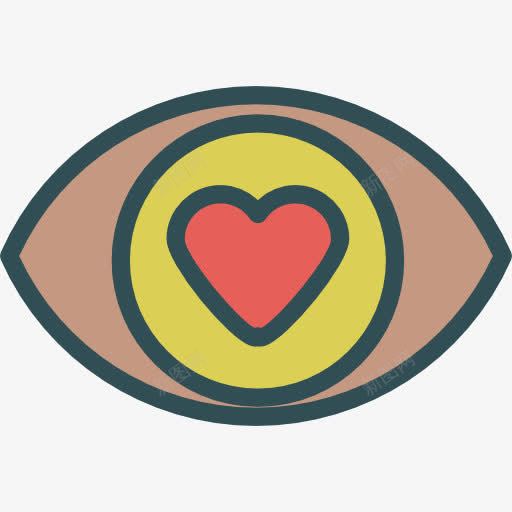 眼图标png_新图网 https://ixintu.com 心 心的形状的虹膜 心脏的形状 爱 眼 眼睛