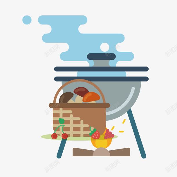 野营做饭蘑菇篮子png免抠素材_新图网 https://ixintu.com 做饭 篮子 蘑菇 野营