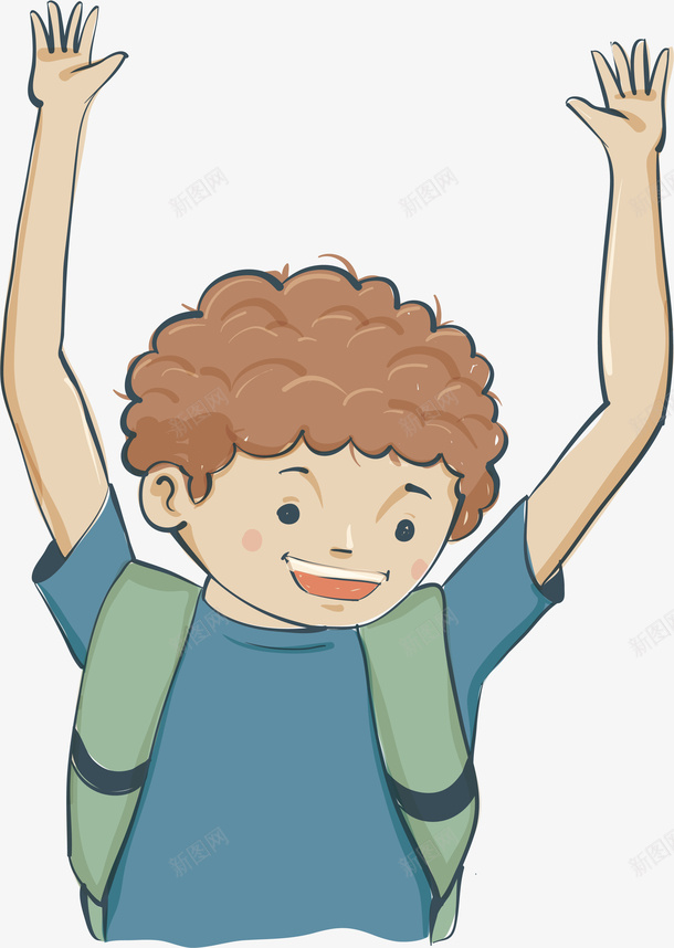 卡通举手打招呼的男孩矢量图ai免抠素材_新图网 https://ixintu.com 人物 可爱 小男孩举手 打招呼 打招呼人物 男孩设计 矢量图 精美