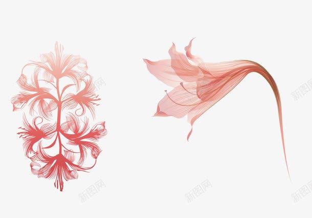 花束花卉png免抠素材_新图网 https://ixintu.com 底纹 矢量花卉 矢量花束 粉色花形 花朵 花纹 角花 边花