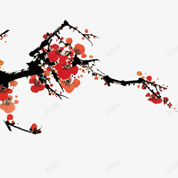 梅花中国风海报装饰png免抠素材_新图网 https://ixintu.com 中国风 树枝 梅花 植物 海报装饰 节日 节日海报 花卉