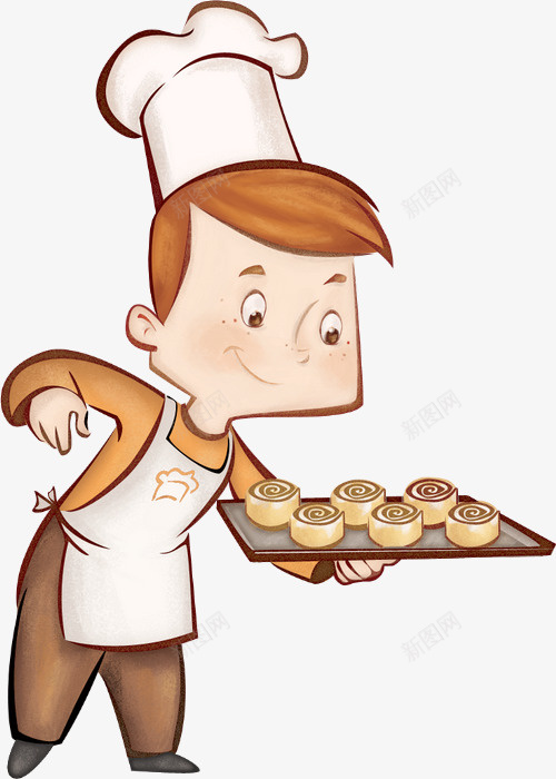 端食物的男孩png免抠素材_新图网 https://ixintu.com 卡通 帽子 手绘 水彩 男孩 食物