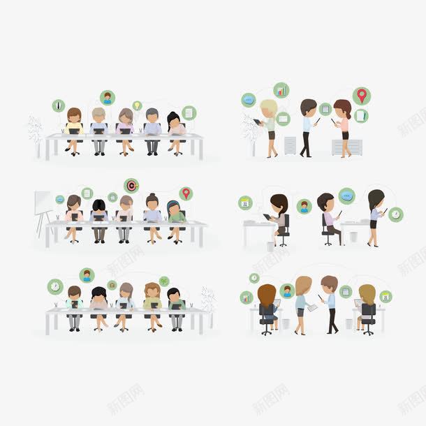 办公室工作人员矢量图eps免抠素材_新图网 https://ixintu.com 办公室职员白领男子办公室人员女子商务矢量图 矢量图
