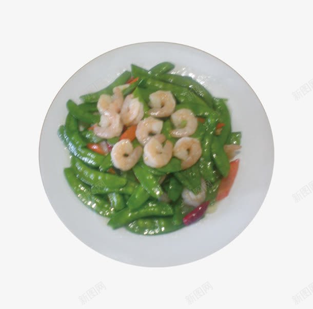 荷兰豆炒虾仁png免抠素材_新图网 https://ixintu.com 碟子 美味 虾米 虾肉 豆类 青菜