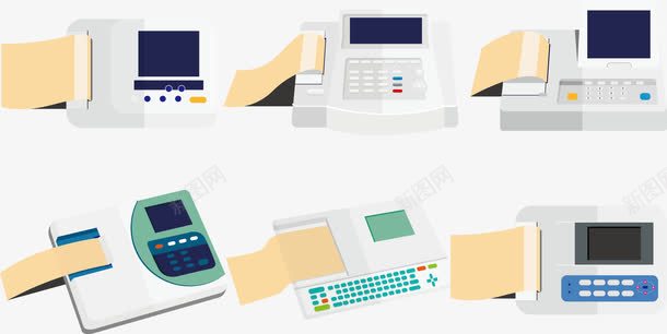 传真机png免抠素材_新图网 https://ixintu.com 传呼机 传真 打印机 电话机 联系