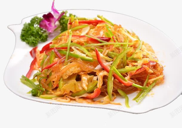 泡菜炒粉条png免抠素材_新图网 https://ixintu.com 家常菜 炒粉 美食