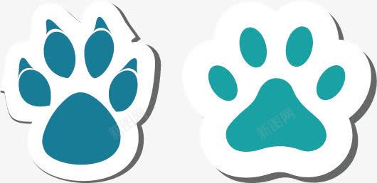 猫爪印png免抠素材_新图网 https://ixintu.com 手绘 猫爪印 蓝色