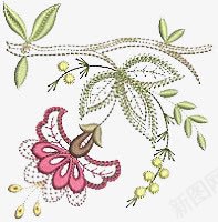 粉色的花png免抠素材_新图网 https://ixintu.com 叶子 底纹 花瓣 花纹 花芯 花蕊