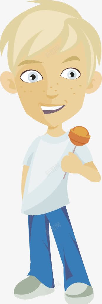 吃棒棒糖的男子png免抠素材_新图网 https://ixintu.com 卡通人物 卡通女孩 卡通青年 扁平化人物 青年