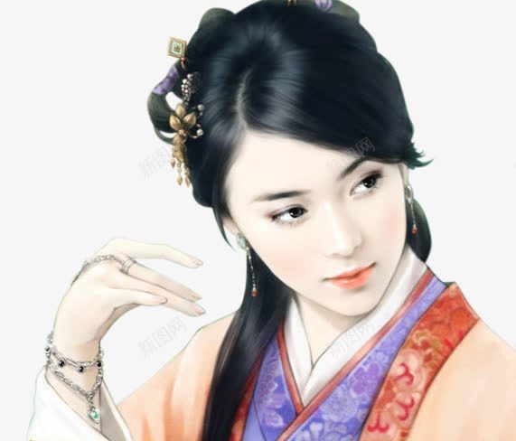 粉裙柔美古风女子png免抠素材_新图网 https://ixintu.com 古风 女子 柔美