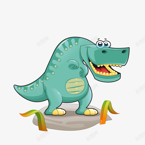 绿色卡通恐龙png免抠素材_新图网 https://ixintu.com 侏罗纪 卡通动物 卡通恐龙 绿色恐龙 背景装饰