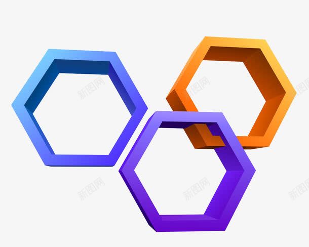 炫彩六边形png免抠素材_新图网 https://ixintu.com 瑁呴 绔嬩綋 鍏 鍑犱綍鍏冪礌