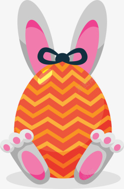 锯齿条纹兔耳朵彩蛋矢量图素材