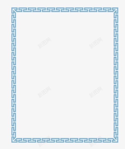 中国风蓝色边框png免抠素材_新图网 https://ixintu.com 中国风 传统边框 古典风格