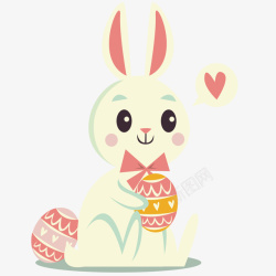 复活节创意彩蛋小兔子矢量图素材