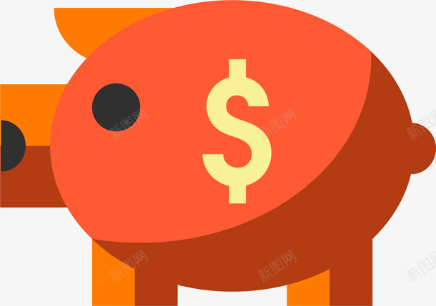 卡通红猪存钱罐png免抠素材_新图网 https://ixintu.com 商务图案 存钱罐 扁平化图 理财 红猪 金融