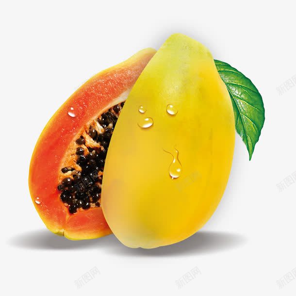 木瓜水果png免抠素材_新图网 https://ixintu.com 图片 木瓜 水果 黄色