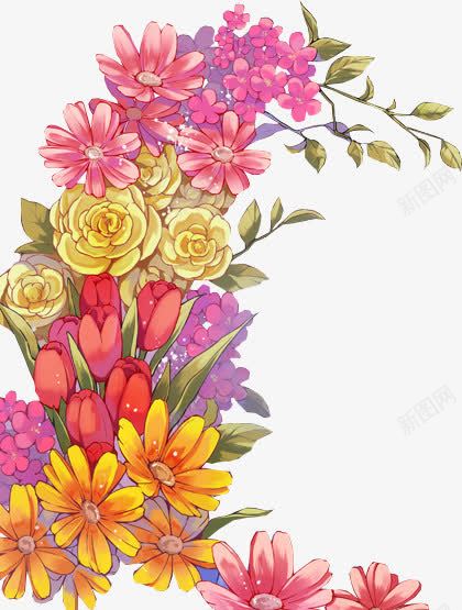 手绘花朵png免抠素材_新图网 https://ixintu.com 手绘花朵 手绘雏菊 水彩元素 水彩手绘 水彩郁金香