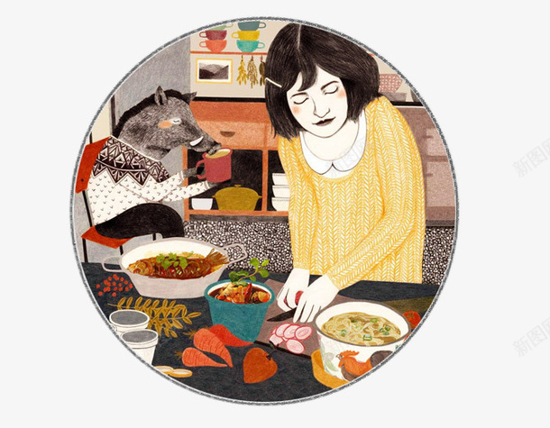 美食文化节元素png免抠素材_新图网 https://ixintu.com 中餐 传承 传承与创新 卡通人物 美食文化节元素
