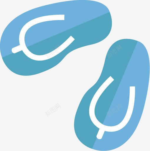 手绘蓝色可爱拖鞋图标png_新图网 https://ixintu.com 可爱 图标 拖鞋 蓝色