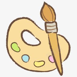 画画png免抠素材_新图网 https://ixintu.com 五颜六色 毛笔 画盘 画笔