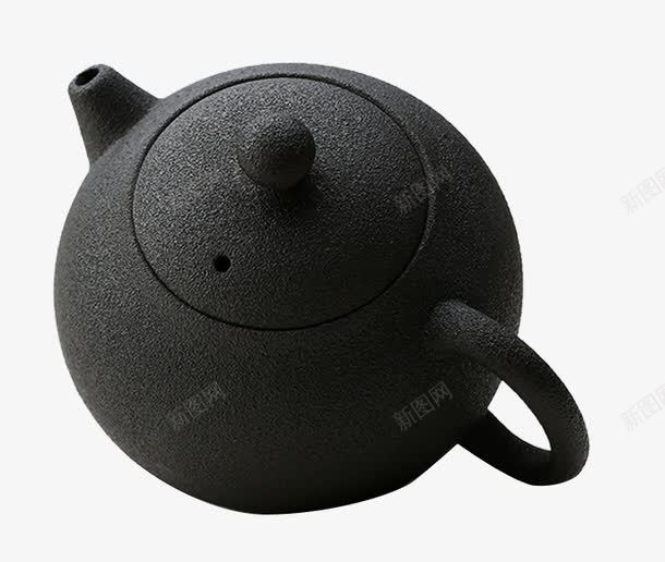 圆肚子黑陶茶壶png免抠素材_新图网 https://ixintu.com 免抠茶具 带盖茶壶 茶具实拍 茶壶黑色高清 黑色茶具海报 黑陶