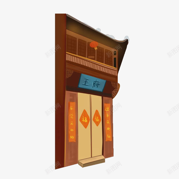 王府大门png免抠素材_新图网 https://ixintu.com png图形 png装饰 中国风 手绘 王府 装饰