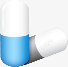 蓝色胶囊卡通标签png免抠素材_新图网 https://ixintu.com 卡通 标签 胶囊 蓝色