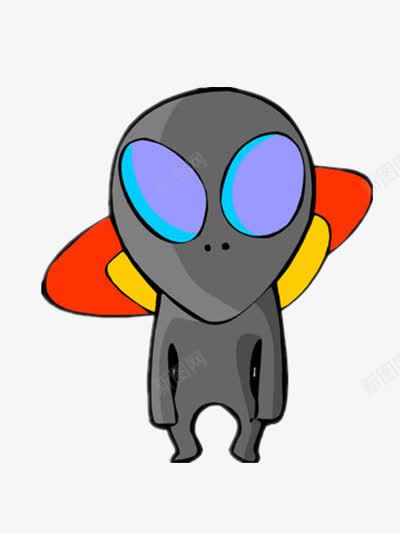 疲惫的外星人png免抠素材_新图网 https://ixintu.com 卡通 可爱 紫眼 飞碟