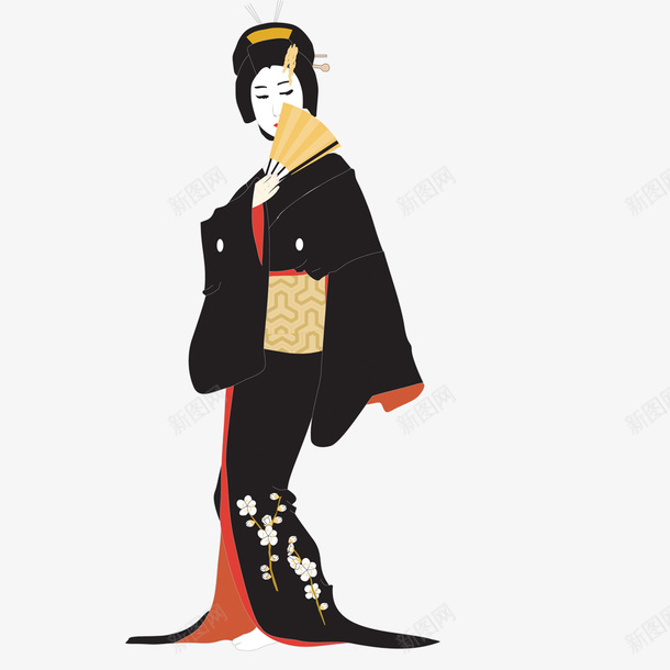 日风气水墨画人物png免抠素材_新图网 https://ixintu.com 人物 女人 手绘 日风 水墨画 水墨画女性