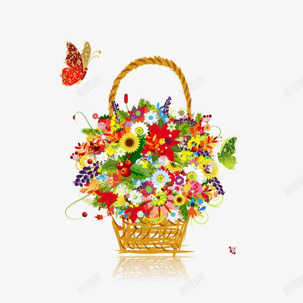 精美花卉花篮插画png免抠素材_新图网 https://ixintu.com 精美花卉 花卉免费png下载 花卉花篮矢量图 花篮插画 花篮矢量图