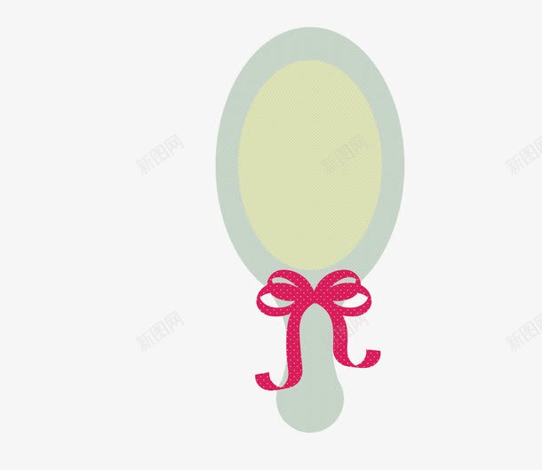 椭圆形梳妆镜手绘图png免抠素材_新图网 https://ixintu.com 女士用品 椭圆形 照镜子 蝴蝶结 装饰 镜子 飘带