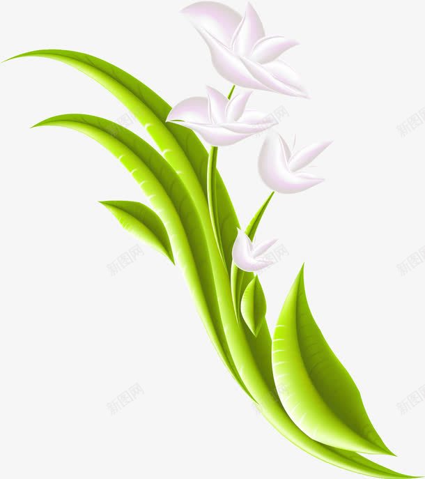 手绘叶子花png免抠素材_新图网 https://ixintu.com 时尚环保 瓢虫 粉色花朵 绿色叶子 绿色素材