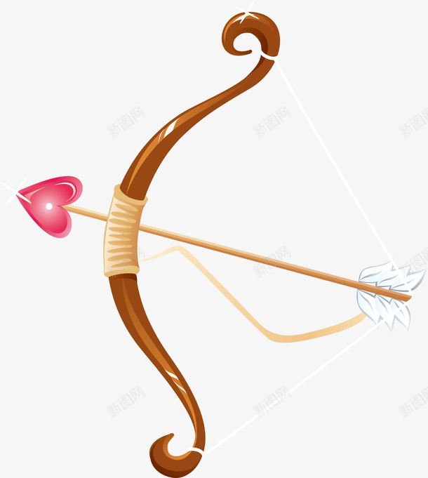 情人节棕色爱神弓箭png免抠素材_新图网 https://ixintu.com 情人节弓箭 棕色弓箭 爱心弓箭 爱情 爱神弓箭 红色爱心