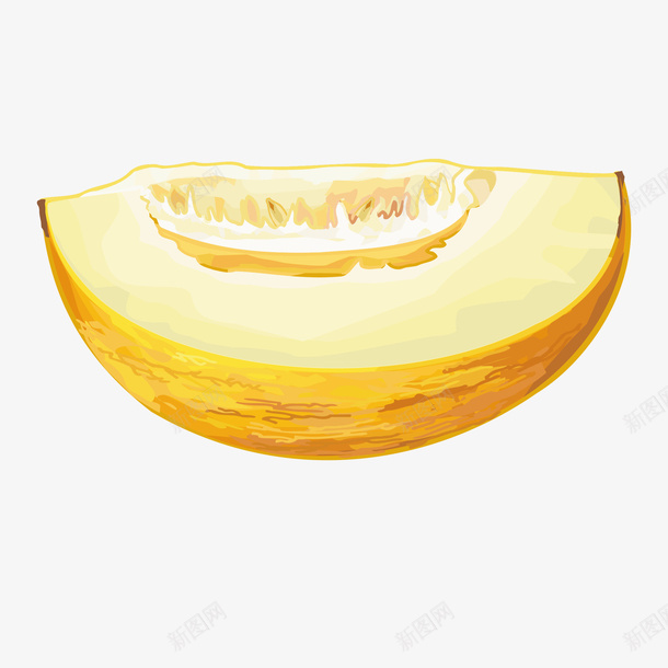 半块哈密瓜png免抠素材_新图网 https://ixintu.com PNG图形 哈密瓜 水果 装饰 食物