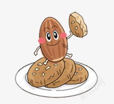 手绘杏仁饼png免抠素材_新图网 https://ixintu.com 卡通杏仁 杏仁 杏仁饼